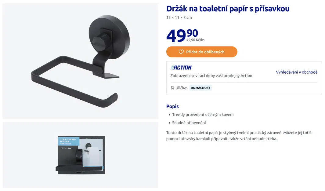 Giỏ đựng cho giá giấy vệ sinh Action dùng giác hút (Basket) - Image 12