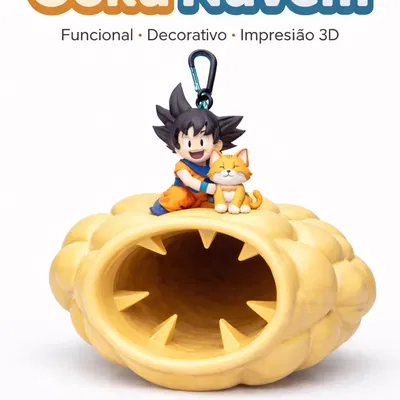 Suporte para Sacolas PET – Goku Nuvem