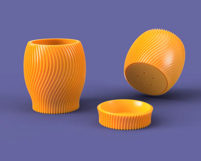 Chậu hoa xoắn ốc kèm dĩa hứng nước ẩn (hidden/invisible saucer) - Image 1