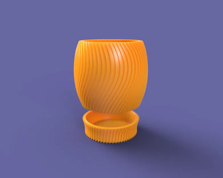 Chậu hoa xoắn ốc kèm dĩa hứng nước ẩn (hidden/invisible saucer) - Image 7