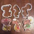 Khuôn cắt bánh quy chủ đề chuột (chuột đọc sách, cầm hoa, làm đầu bếp) - Thumbnail 1