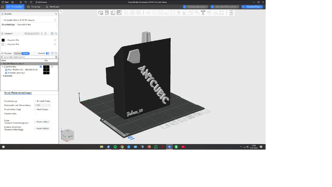 Hộp Poop cho viền đá 40x40x4cm, logo Anycubic & bảng tên - Image 3