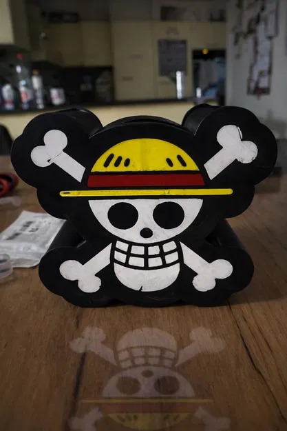 Ống Cắm Bút Đầu Lâu Mũ Rơm gắn LED – RGB Desk Organizer | Dễ In - Image 6