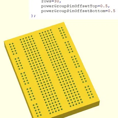 Breadboard OpenSCAD tham số hoá tuỳ biến