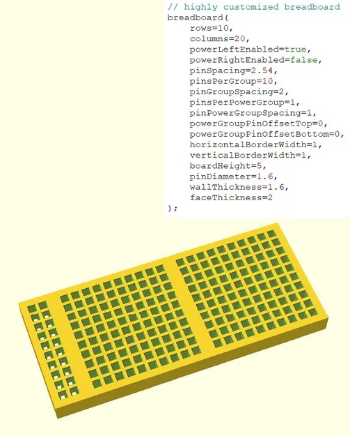 Breadboard OpenSCAD tham số hoá tuỳ biến - Image 5