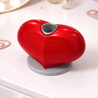 Hộp Trang Sức Trái Tim In 3D: Mở Trượt Bên Hông, Trục Dẫn Hướng Trung Tâm