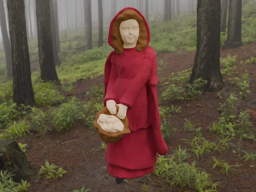 Tượng Cô Bé Quàng Khăn Đỏ (Red Riding Hood Statue) - Image 2