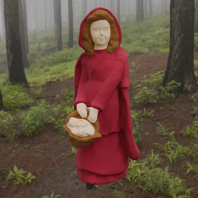 Tượng Cô Bé Quàng Khăn Đỏ (Red Riding Hood Statue)