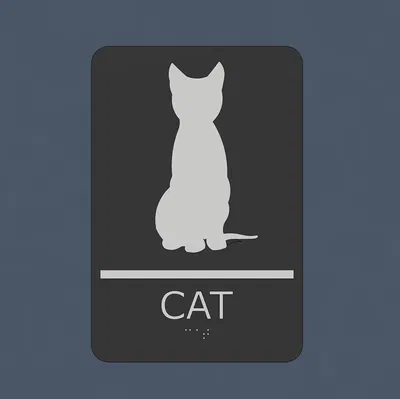 Bảng Hiệu Khay Cát Mèo Chuẩn ADA (ADA Compliant Cat Litter Box Sign)