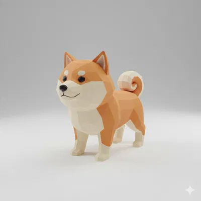 Chó Shiba Inu Low Poly