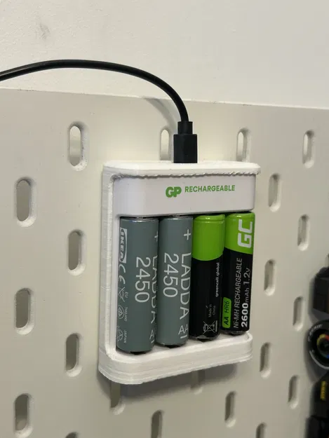 Giá treo sạc GP Batteries E421 cho pegboard IKEA SKÅDIS - Image 7