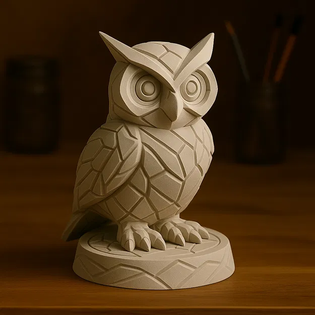 Tượng Cú Mèo Hình Học – Mô Hình Trang Trí Cách Điệu - Image 1