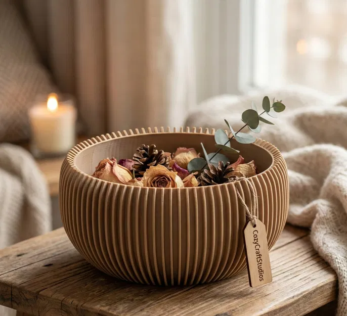 Bowl Ribbed Nest – Khay Trang Trí Japandi Deco - Image 1