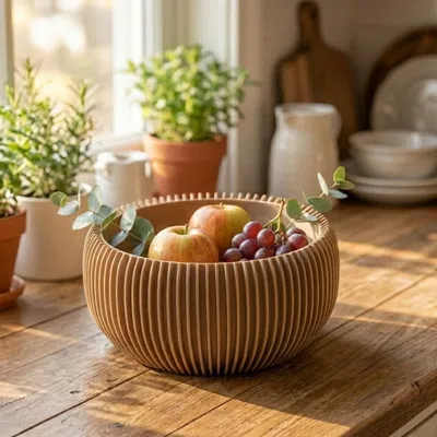 Bowl Ribbed Nest – Khay Trang Trí Japandi Deco