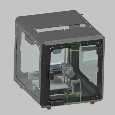 Prusa Mini Enclosure: ngàm giảm ồn/đóng cửa êm (door closer / silencer)