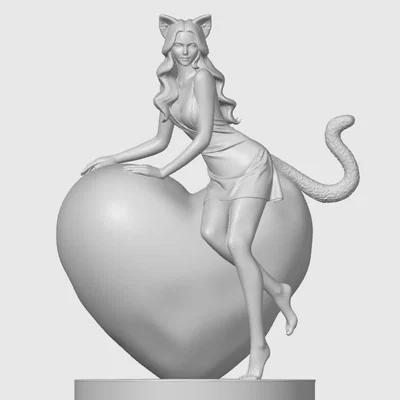 Tượng cat-girl Valentine 13