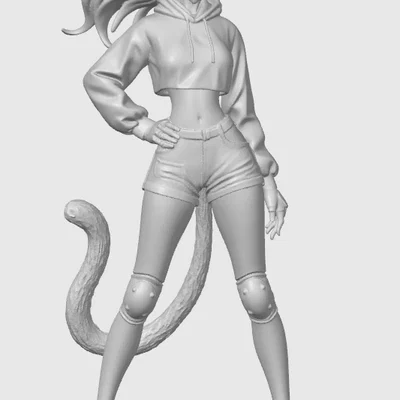 Tượng cat-girl thể thao 5