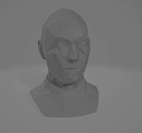 Tượng Bán Thân Jean-Luc Picard Low Poly - Image 1