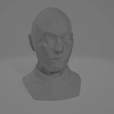 Tượng Bán Thân Jean-Luc Picard Low Poly