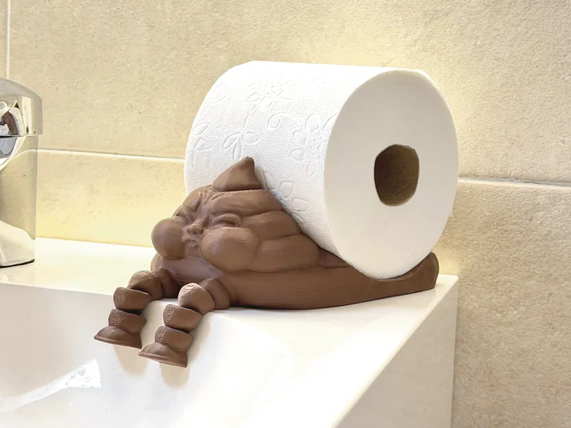 Giá Đỡ Giấy Vệ Sinh Hình Poop Hài Hước – Print-in-Place - Image 1