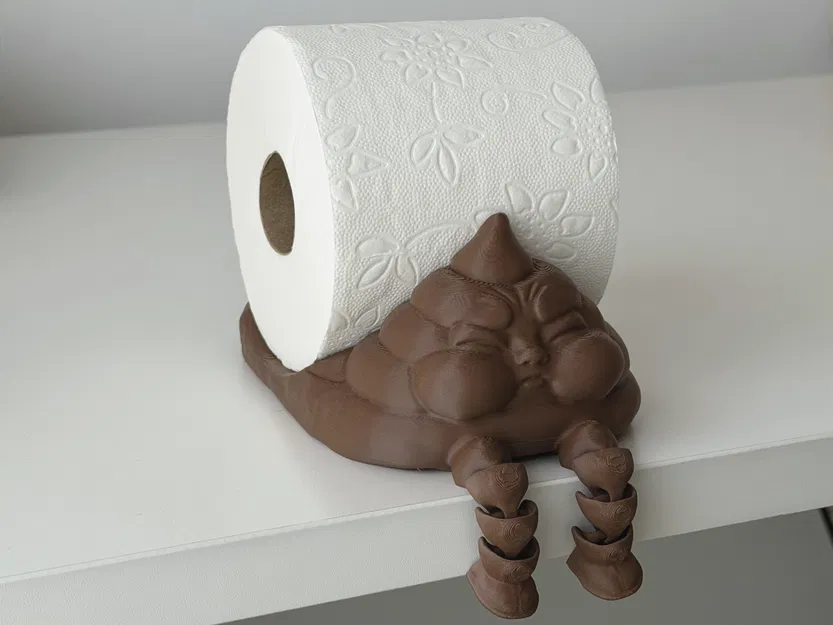 Giá Đỡ Giấy Vệ Sinh Hình Poop Hài Hước – Print-in-Place - Image 2