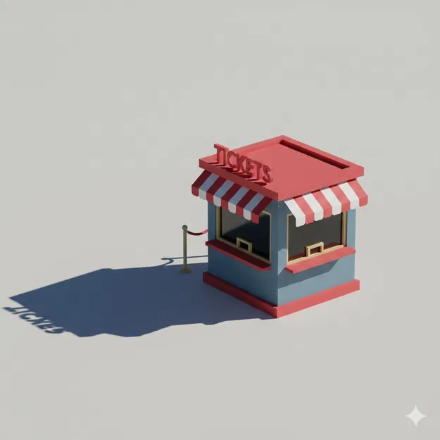 Booth bán vé Low Poly - Image 1