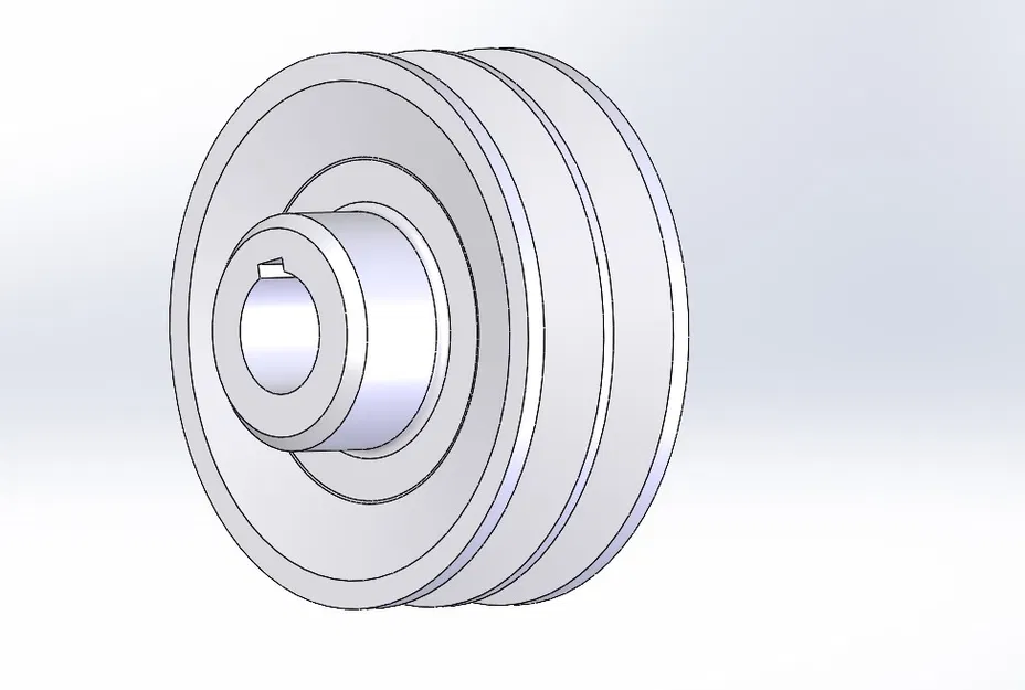 Ròng rọc đôi có rãnh then (Doppelte Riemenscheibe mit Passfedernut) - Image 1