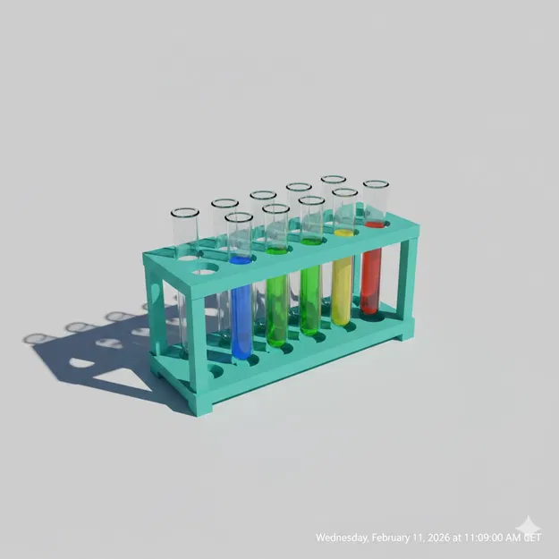 Giá Đỡ Ống Nghiệm Low Poly - Image 1