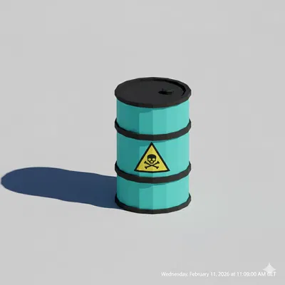 Thùng Hóa Chất Low Poly