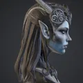 Tượng Bust Nữ Vương Quỷ Dark Elf – Fantasy Gothic Có Sừng - Thumbnail 3