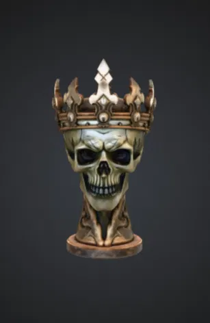 Tượng Bán Thân Vua Đầu Lâu Gothic – Bộ Xương Đội Vương Miện Cầu Kỳ - Image 1