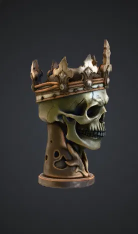 Tượng Bán Thân Vua Đầu Lâu Gothic – Bộ Xương Đội Vương Miện Cầu Kỳ - Image 2