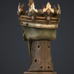 Tượng Bán Thân Vua Đầu Lâu Gothic – Bộ Xương Đội Vương Miện Cầu Kỳ