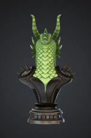 Tượng Bán Thân Rồng Xanh – Đầu Rồng Fantasy Chi Tiết Cao - Image 2