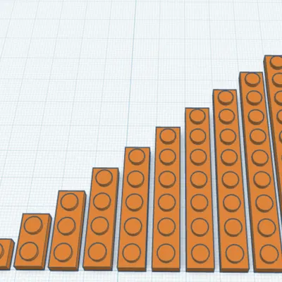 Các mảnh Lego 1x1 đến 1x10