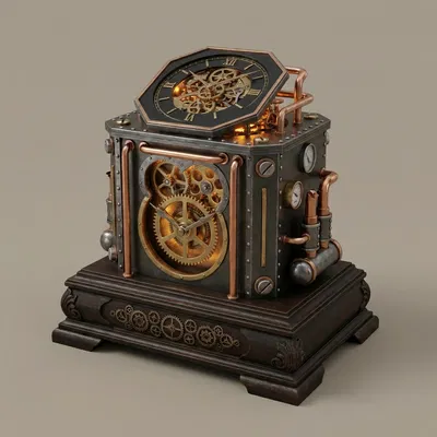Đồng hồ để bàn phong cách steampunk (Steam punk mantle clock)