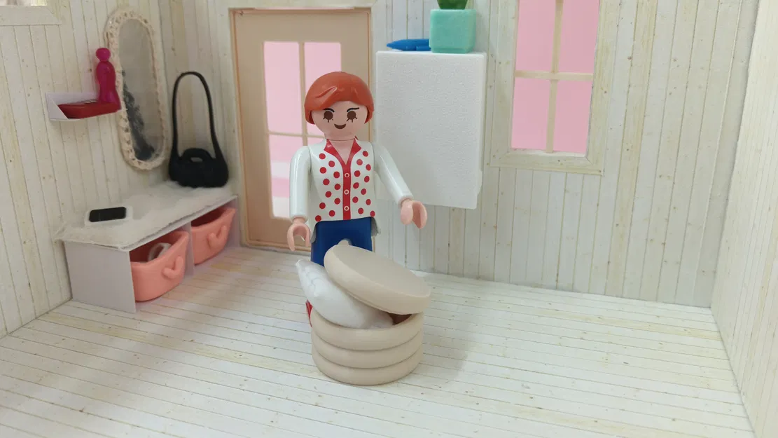 Bộ bàn gấp, kệ bàn và ghế đôn mini (Miniature Klapptisch Tischregal und Hocker) - Image 1