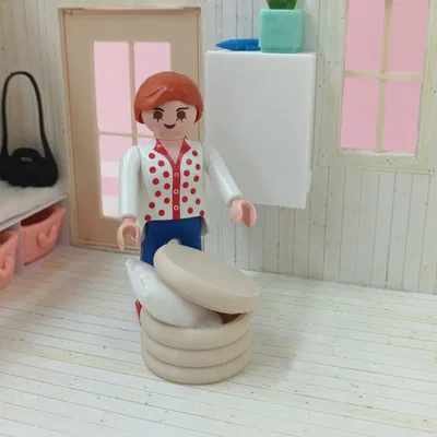 Bộ bàn gấp, kệ bàn và ghế đôn mini (Miniature Klapptisch Tischregal und Hocker)