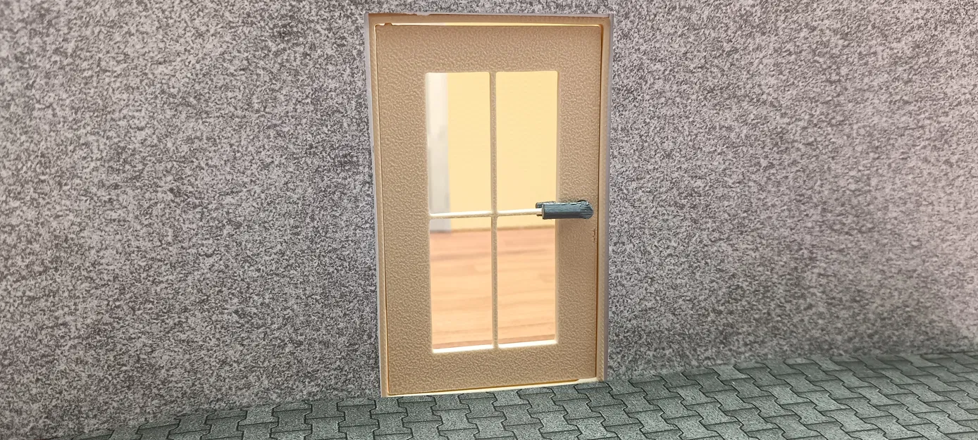 Cửa kèm khung cửa cho nhà mô hình mini (phù hợp Playmobil) - Image 1