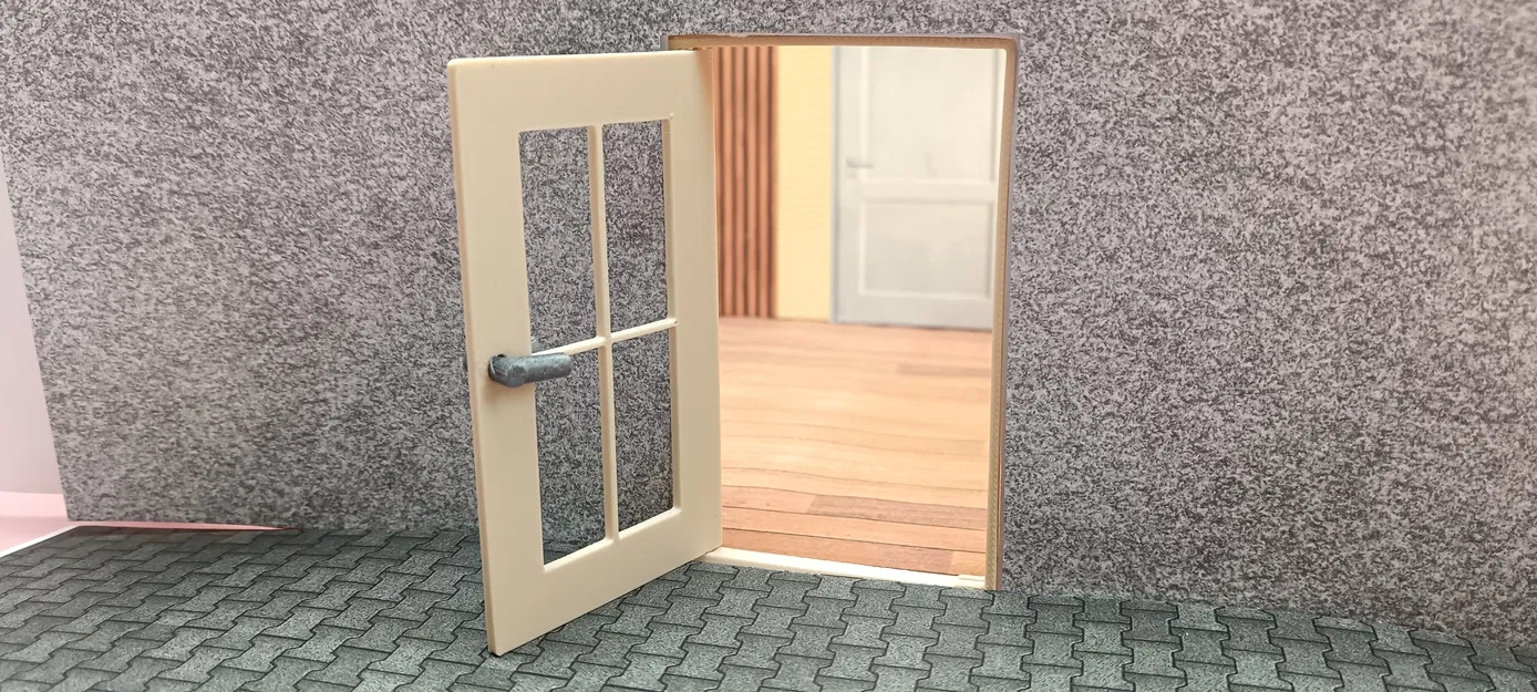 Cửa kèm khung cửa cho nhà mô hình mini (phù hợp Playmobil) - Image 2