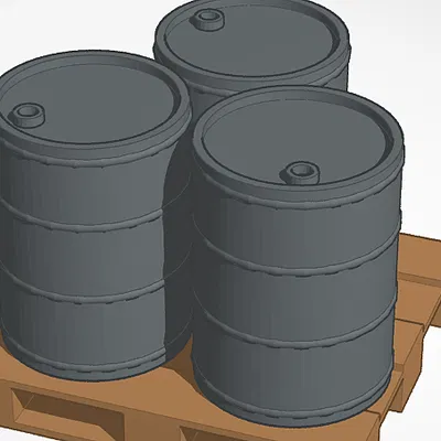 Thùng phuy thép trên pallet