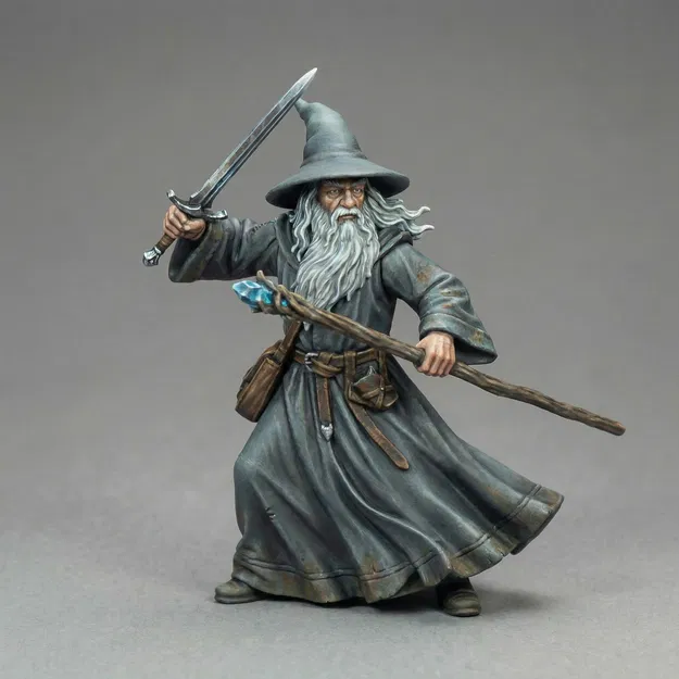 Gandalf the Grey – 2 tư thế (Standing & Battle Ready) - Image 1