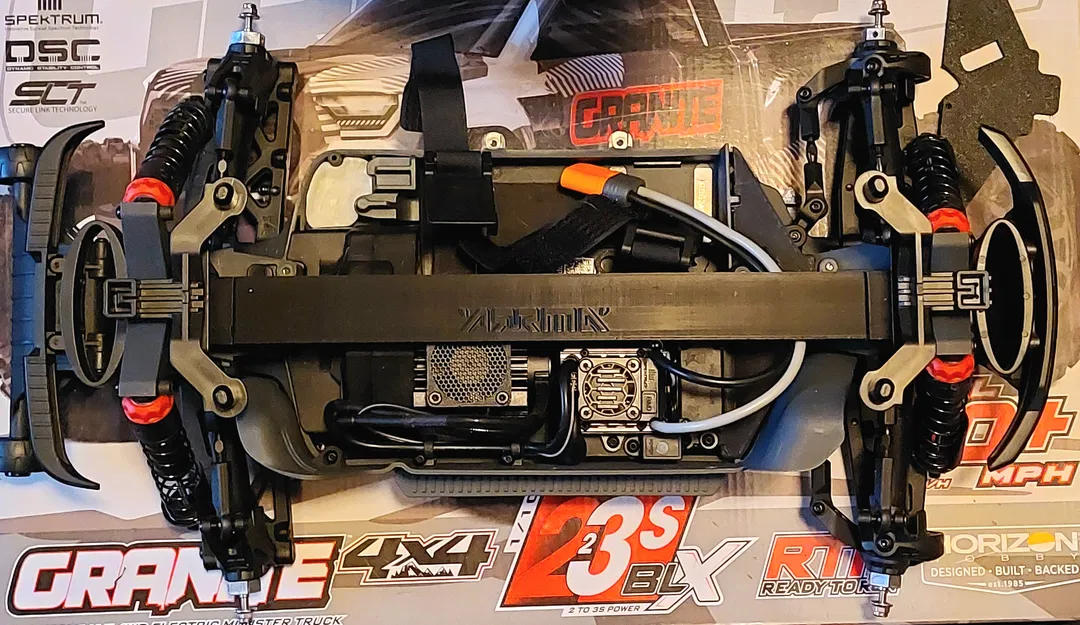 Arrma Granite 223s V4 Body Lift & Chassis Brace (Nâng body 7mm & brace) - Image 1