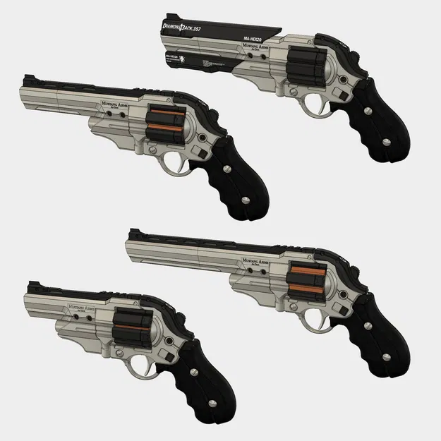 Deus Ex: Human Revolution Diamondback .357 Revolver (prop) - file in 3D - Image 3