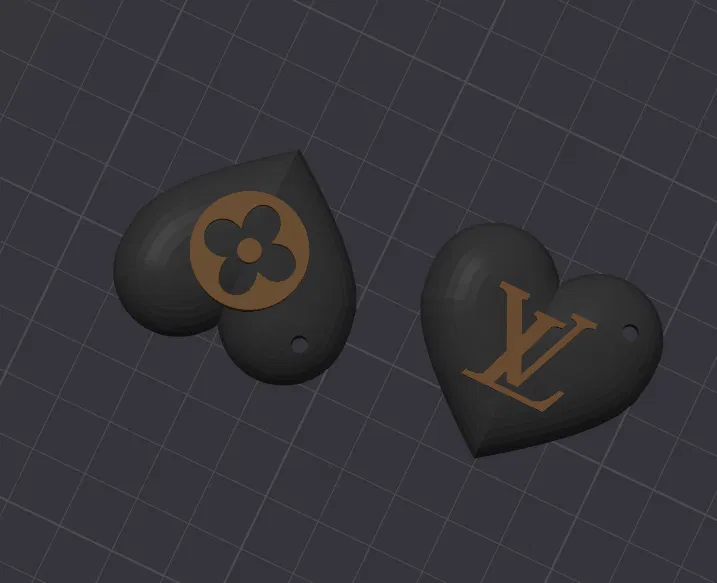 Móc khóa LV hình trái tim (LV heart keychain) - Image 1