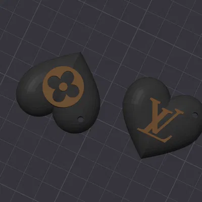 Móc khóa LV hình trái tim (LV heart keychain)