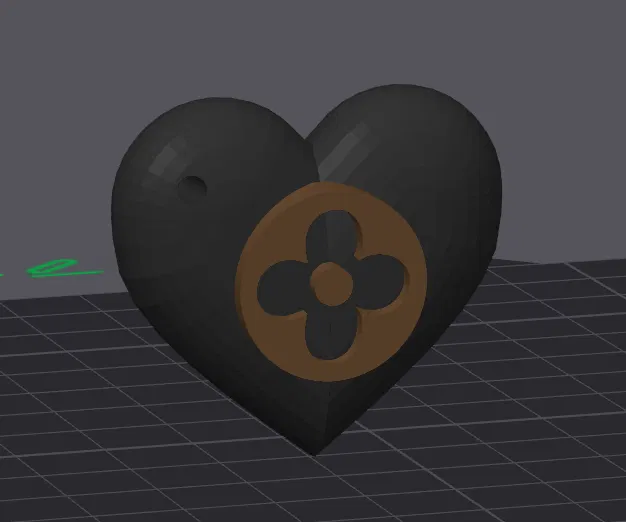 Móc khóa LV hình trái tim (LV heart keychain) - Image 2