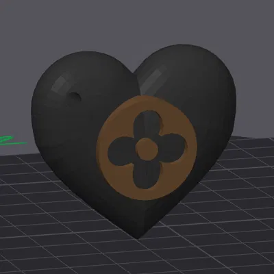 Móc khóa LV hình trái tim (LV heart keychain)