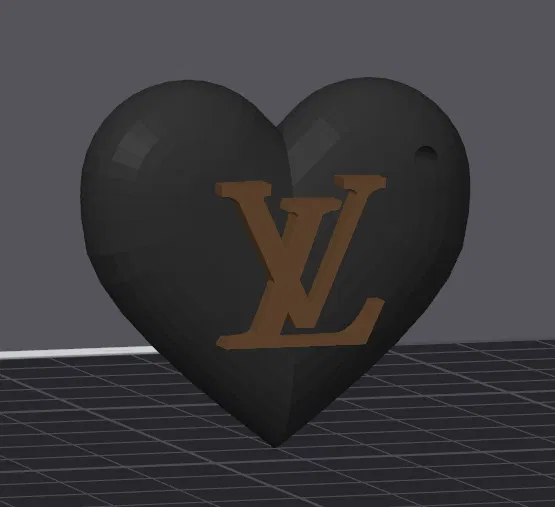 Móc khóa LV hình trái tim (LV heart keychain) - Image 3