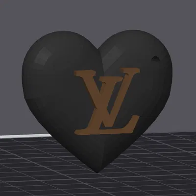 Móc khóa LV hình trái tim (LV heart keychain)